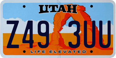 UT license plate Z493UU