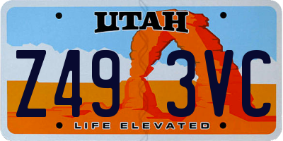 UT license plate Z493VC