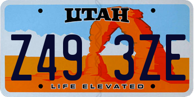 UT license plate Z493ZE