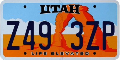 UT license plate Z493ZP