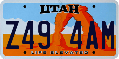 UT license plate Z494AM
