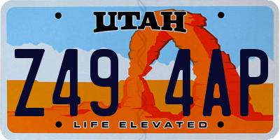 UT license plate Z494AP