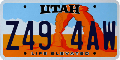 UT license plate Z494AW