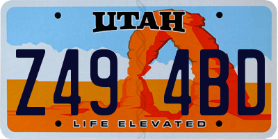 UT license plate Z494BD