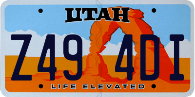 UT license plate Z494DI