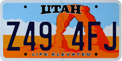 UT license plate Z494FJ