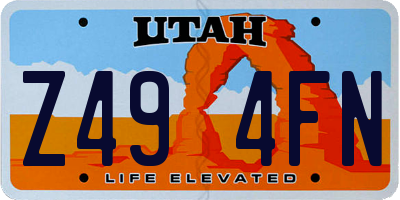 UT license plate Z494FN