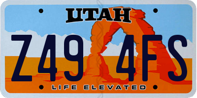 UT license plate Z494FS