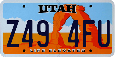UT license plate Z494FU