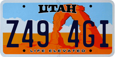 UT license plate Z494GI