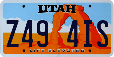 UT license plate Z494IS