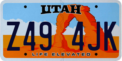 UT license plate Z494JK