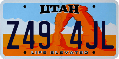 UT license plate Z494JL