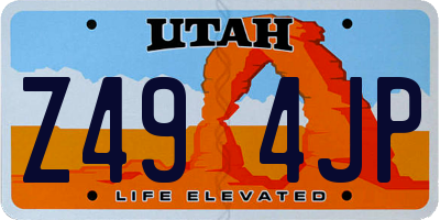 UT license plate Z494JP