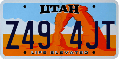 UT license plate Z494JT