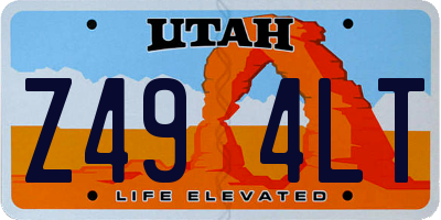 UT license plate Z494LT
