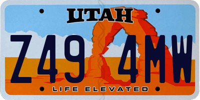 UT license plate Z494MW
