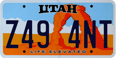 UT license plate Z494NT