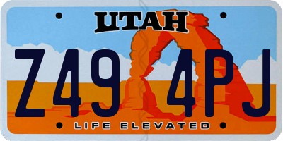 UT license plate Z494PJ