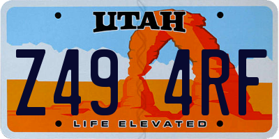 UT license plate Z494RF