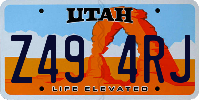 UT license plate Z494RJ