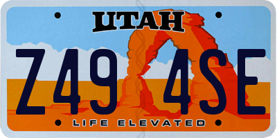UT license plate Z494SE