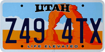 UT license plate Z494TX