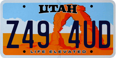 UT license plate Z494UD