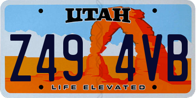 UT license plate Z494VB