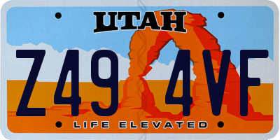 UT license plate Z494VF