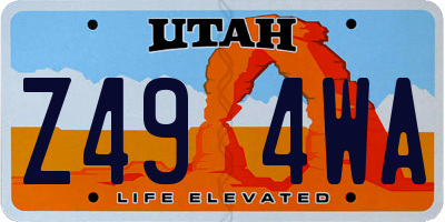 UT license plate Z494WA