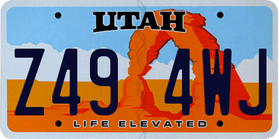 UT license plate Z494WJ