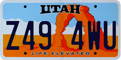UT license plate Z494WU