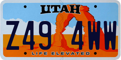 UT license plate Z494WW