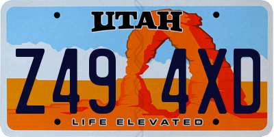 UT license plate Z494XD