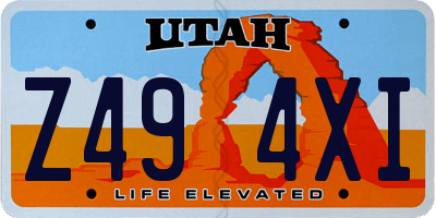 UT license plate Z494XI