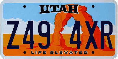 UT license plate Z494XR