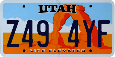 UT license plate Z494YF