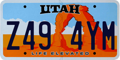 UT license plate Z494YM