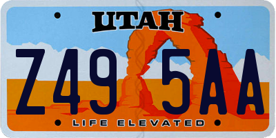 UT license plate Z495AA
