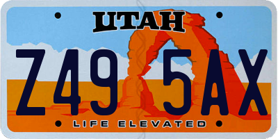 UT license plate Z495AX