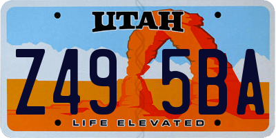 UT license plate Z495BA