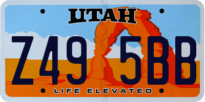 UT license plate Z495BB