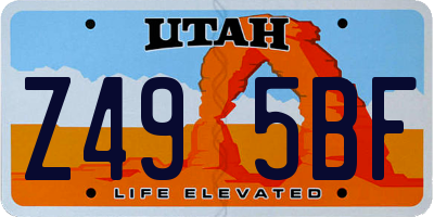 UT license plate Z495BF