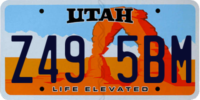 UT license plate Z495BM