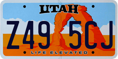 UT license plate Z495CJ