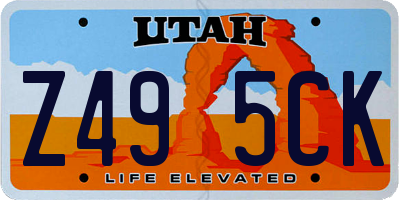 UT license plate Z495CK