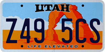 UT license plate Z495CS
