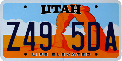UT license plate Z495DA