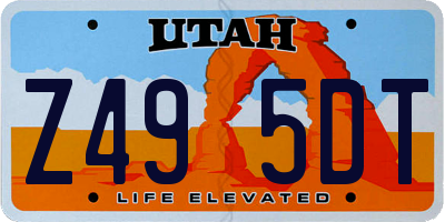 UT license plate Z495DT